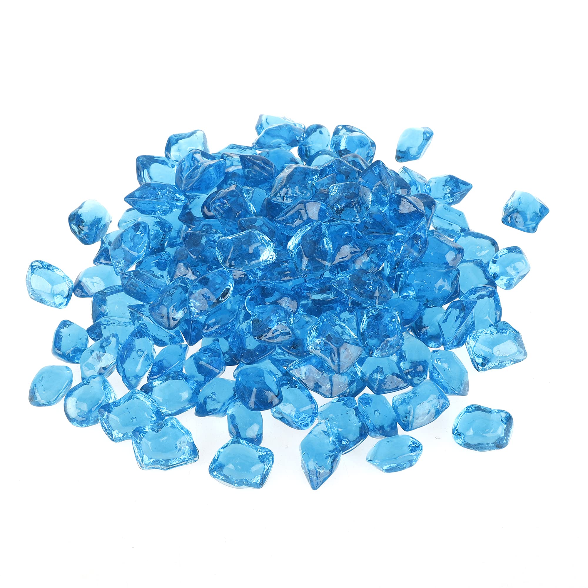 Stanbroil aqua blue fire glass front packaging showing color and weight benefit