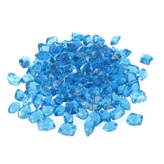 Stanbroil aqua blue fire glass front packaging showing color and weight benefit