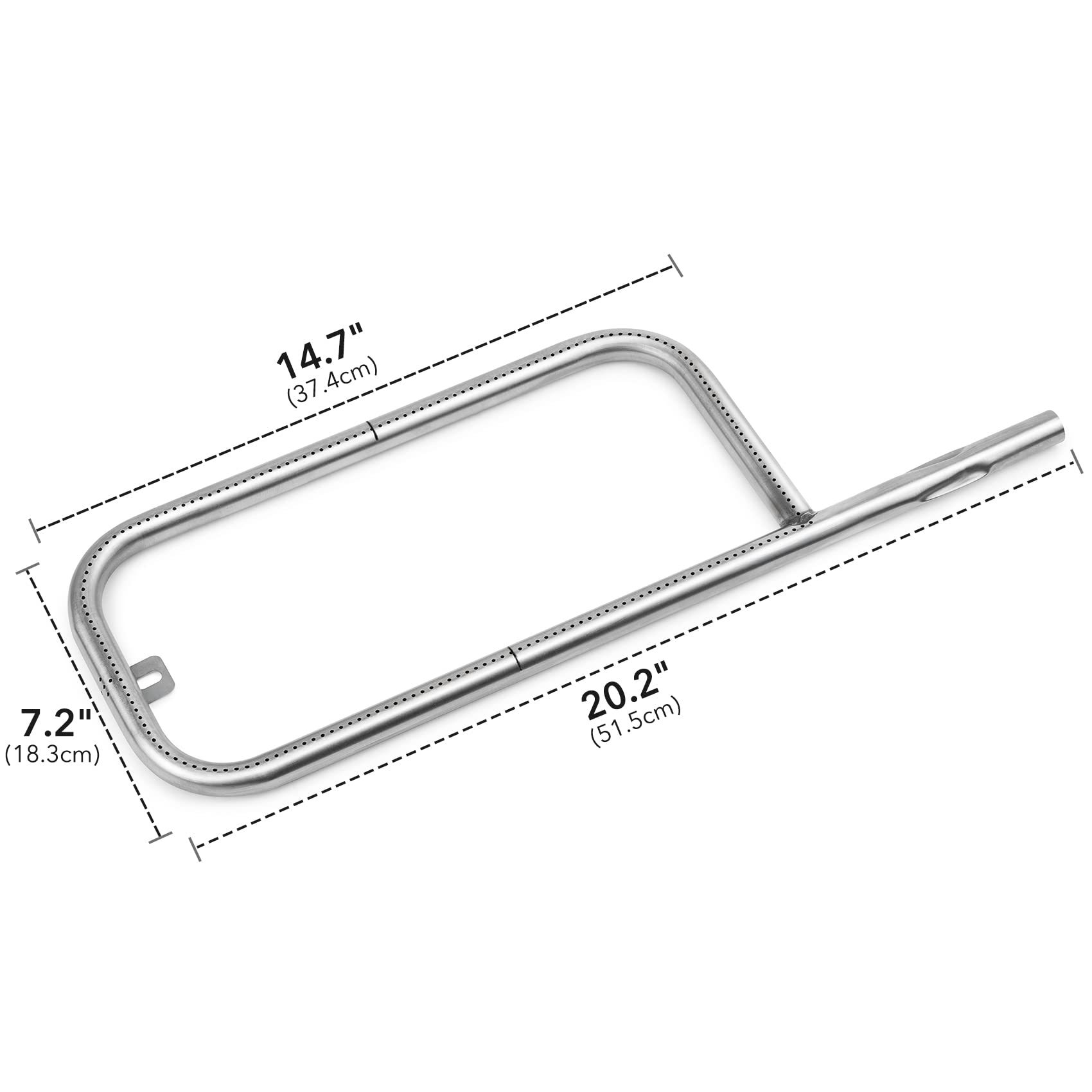 Stanbroil close-up of burner nozzle showing precise gas ports and even flame