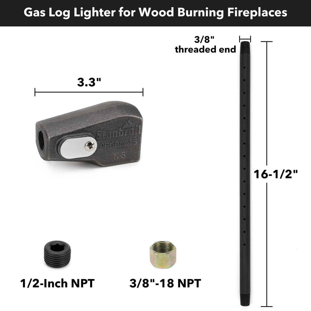 Stanbroil burner in use igniting wood logs for fast reliable start benefit