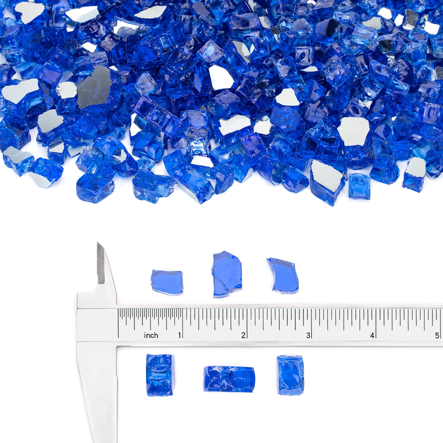Stanbroil close-up 1/2 inch cobalt blue beads revealing tempered edges and consistent jewel-like color