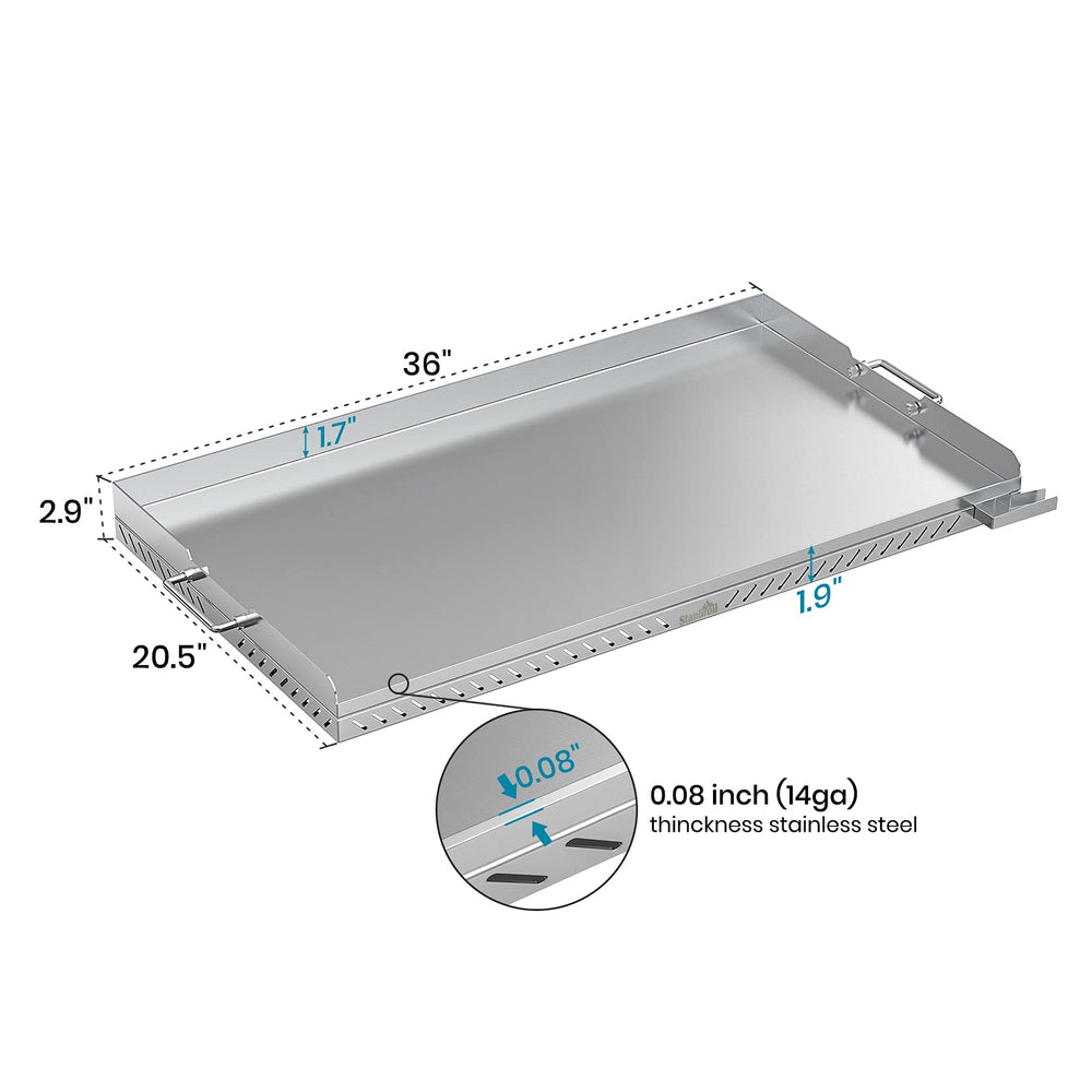 Stanbroil close-up of stainless steel surface highlighting easy-to-clean finish and durability