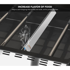 Stanbroil stainless surface detail illustrating easy-clean finish