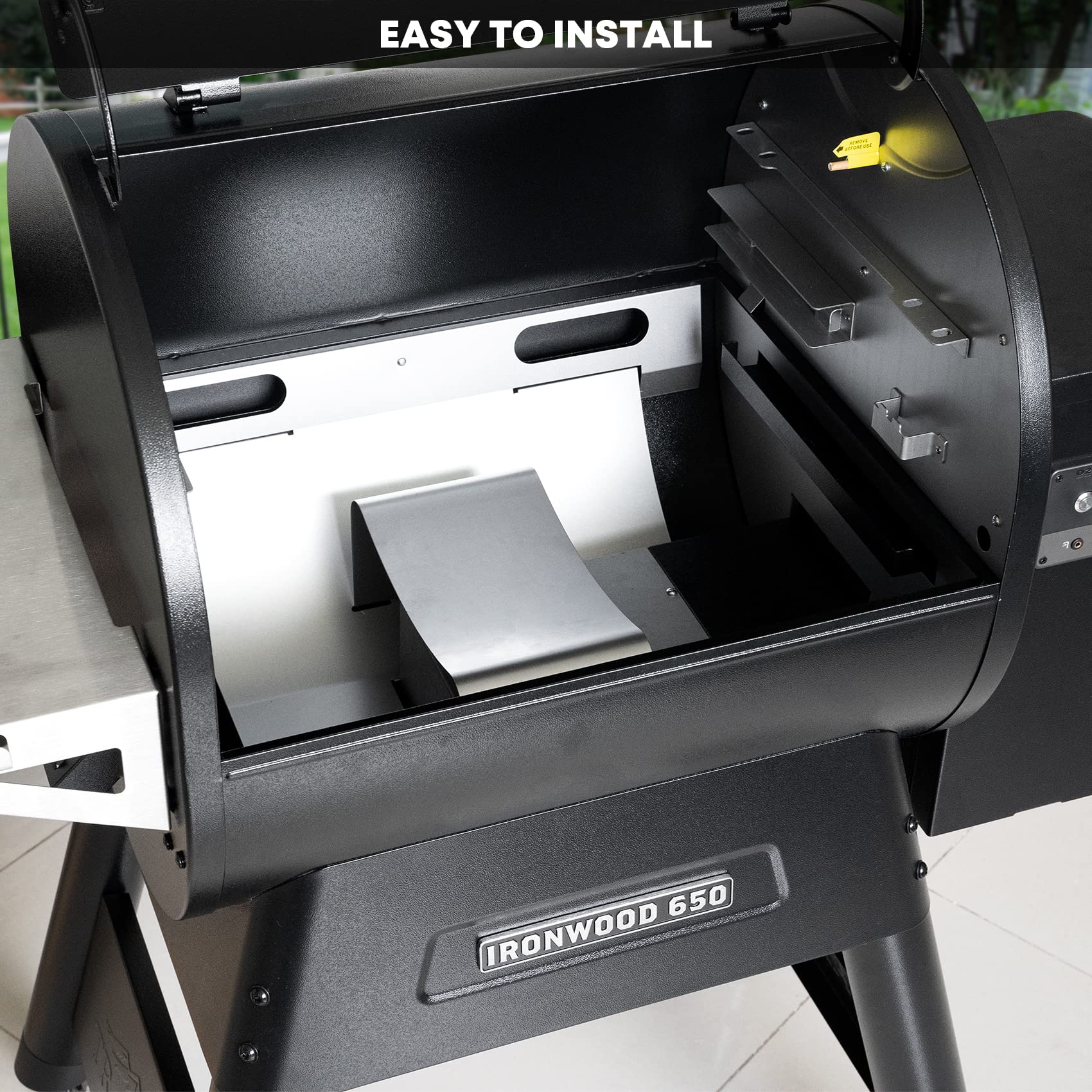 Stanbroil diffuser with steaks on grill demonstrating consistent cooking benefit