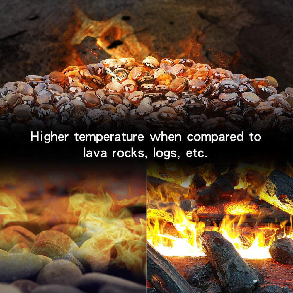 Stanbroil fire pit in use showing even glow and enhanced flame reflection