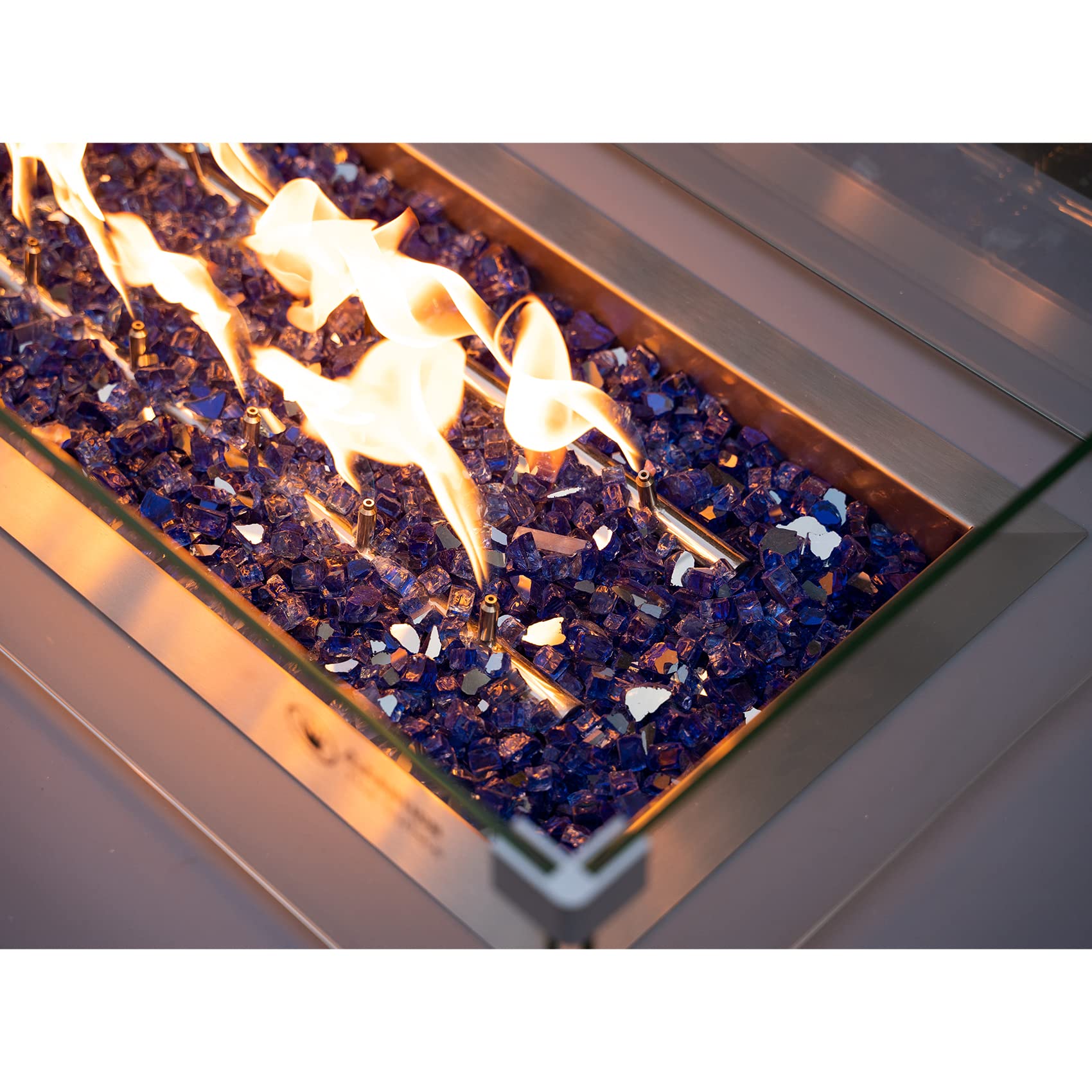 Stanbroil arranged in a fireplace bowl demonstrating even flame coverage and decorative appeal