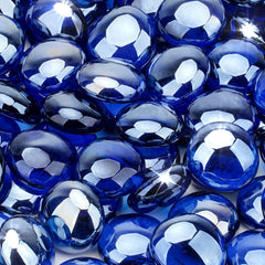 Stanbroil front packaging showing 10-pound cobalt blue fire glass beads and clear product benefit