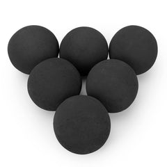 Stanbroil front view of six black ceramic spheres showing compact set and clean finish