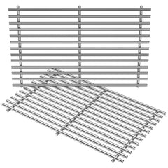 Stanbroil front view of two stainless steel grates showing fit and finish for Summit