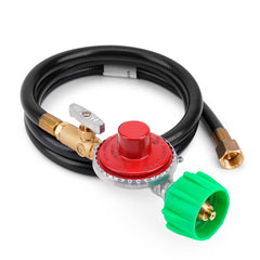 Stanbroil front view of regulator hose kit showing components and secure connection benefit