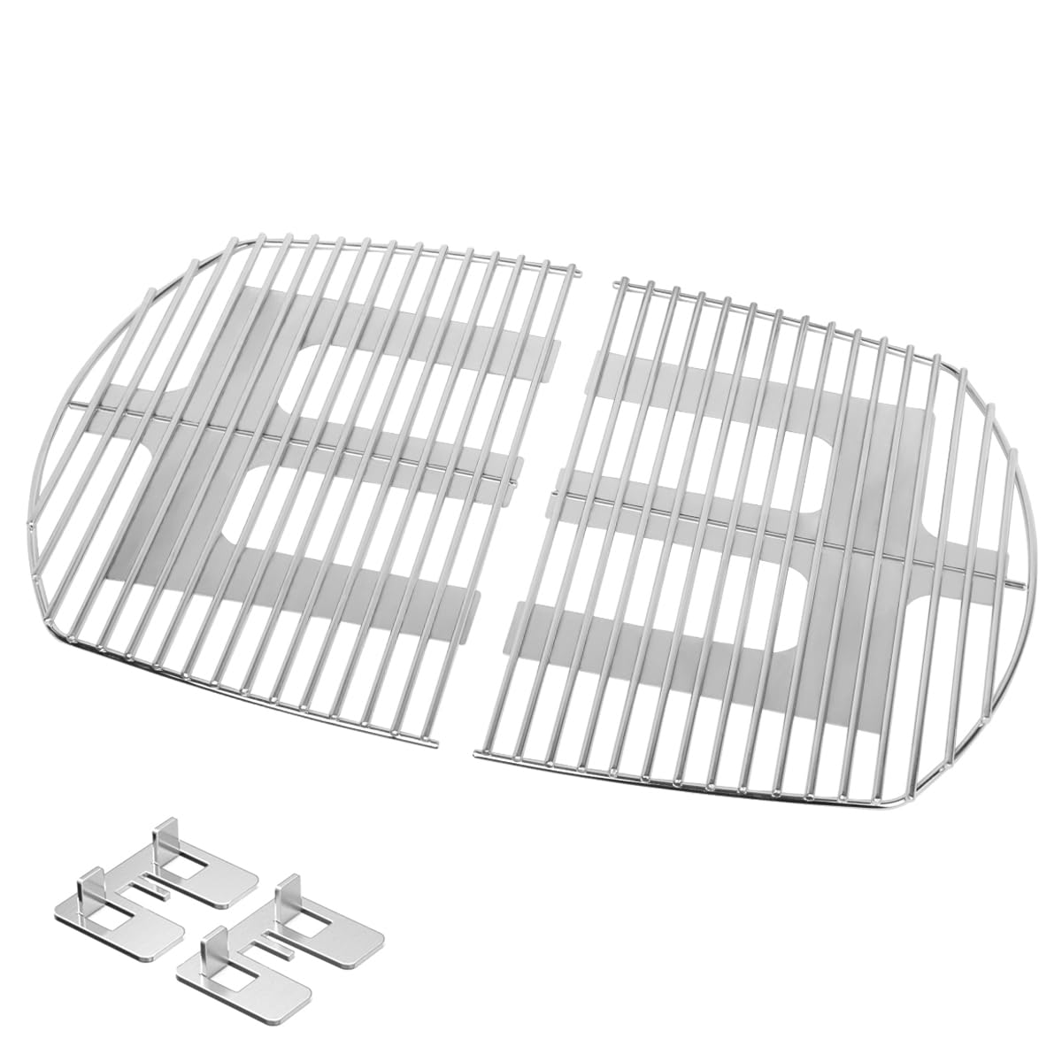 Stanbroil front view of two replacement grates showing fit and finish for Weber Q