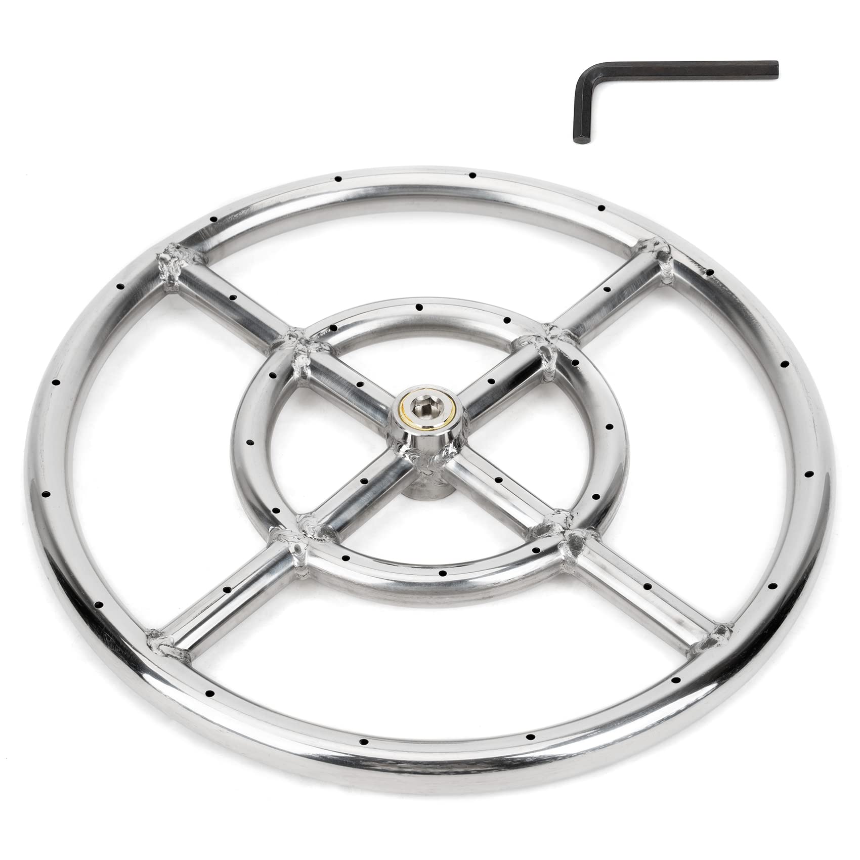 Stanbroil 12-inch burner front view showing durable stainless steel and quiet design