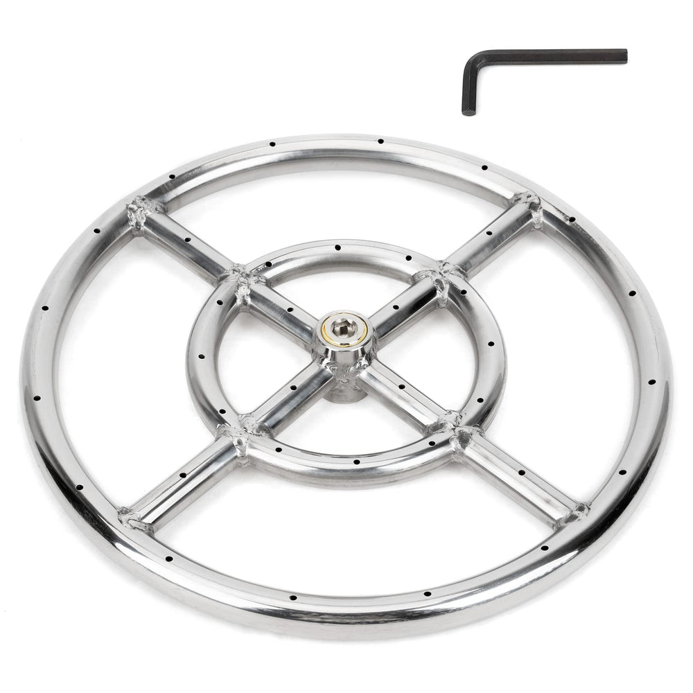 Stanbroil 12-inch burner front view showing durable stainless steel and quiet design