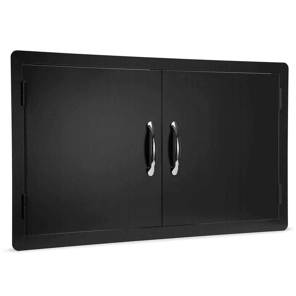 Stanbroil front view of black double access door showing sleek design and durability