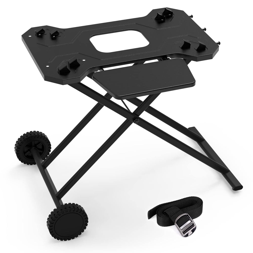Stanbroil front view with Weber Q showing stable placement and mobility