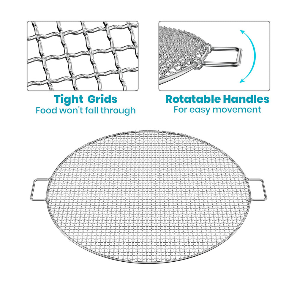 Stanbroil grate with steak showing grill marks and enhanced flavor from open-fire cooking
