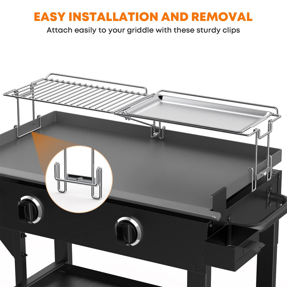 stanbroil height clearance image shows food held above griddle without overcooking
