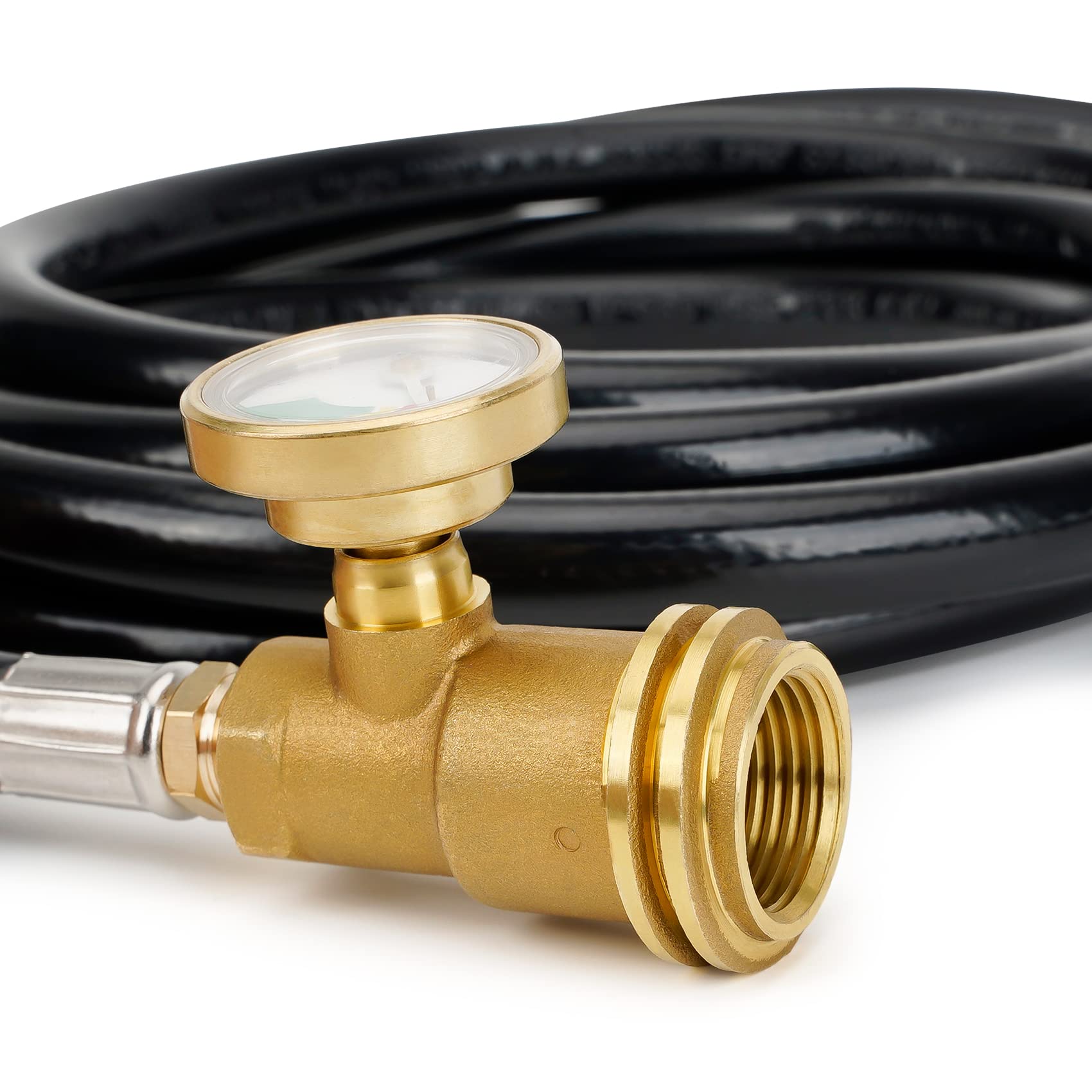 Stanbroil full 12ft rubber hose displayed to show extended reach and convenience