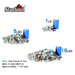 Stanbroil fire glass installed in a pit showing brighter flames and cleaner burn benefit