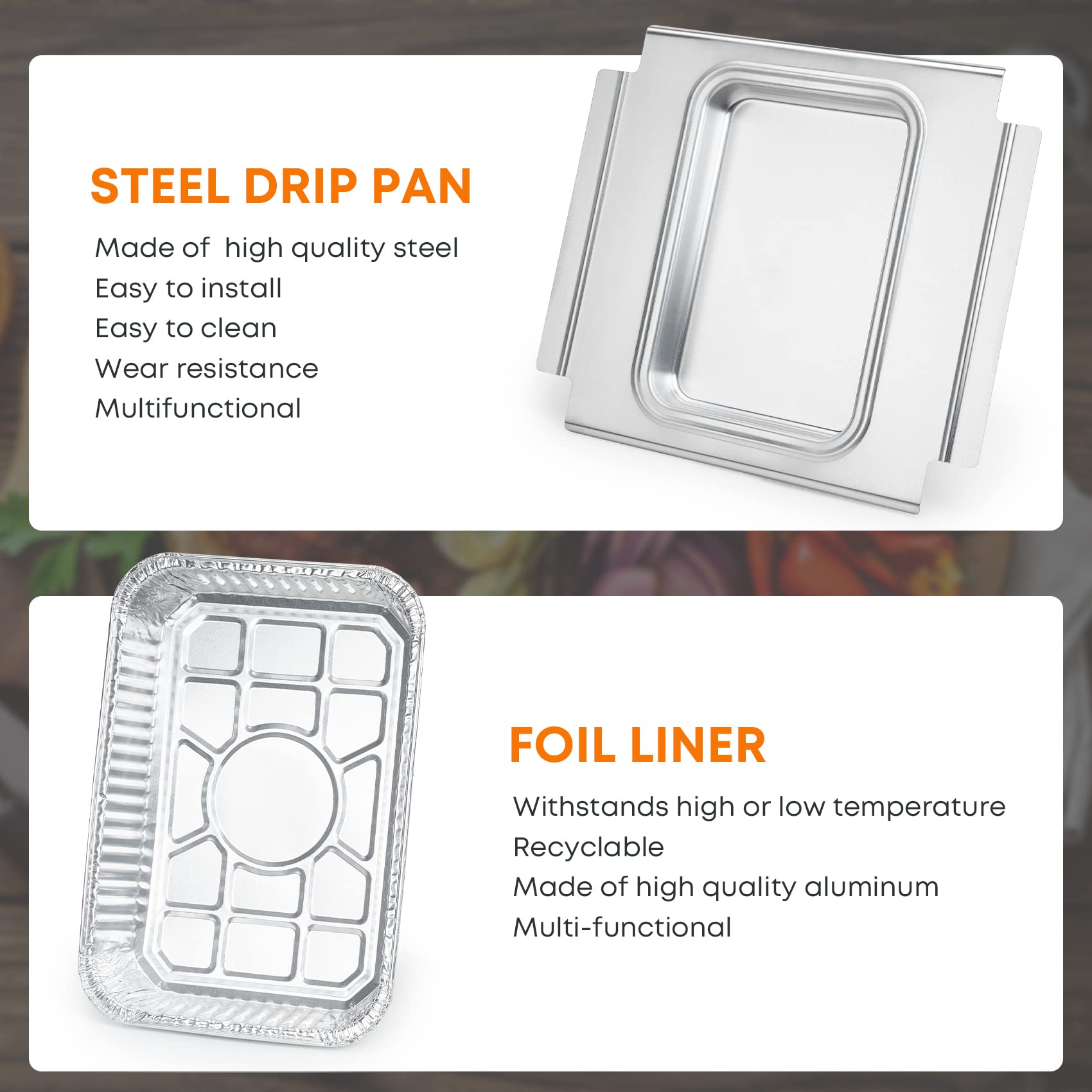 Stanbroil drip pan installed in Weber Q demonstrating correct fit