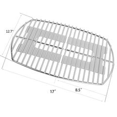 Stanbroil grates installed in Weber Q100 demonstrating perfect fit and heat spread