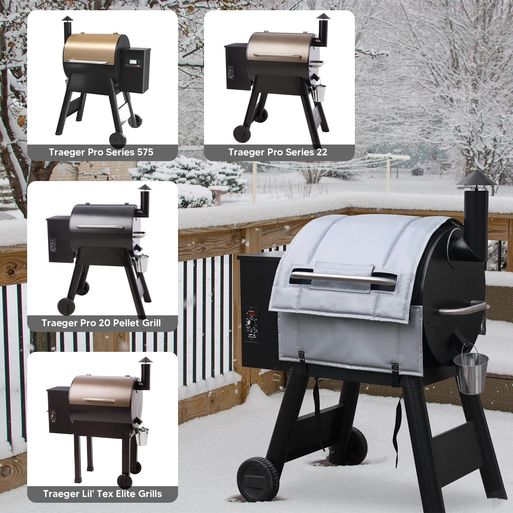 Stanbroil installed on Traeger Pro 575 showing fit — improves heat retention