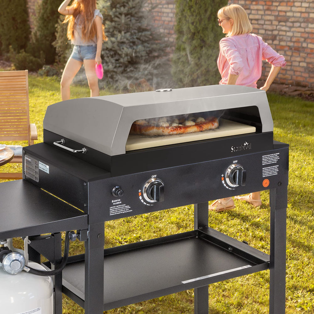 Stanbroil backyard lifestyle setup showing portable cooking and entertaining benefit
