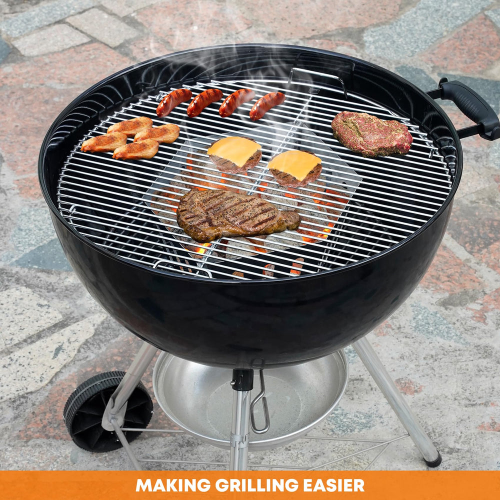 Stanbroil in backyard grilling scene showing organized fuel and easier cleanup