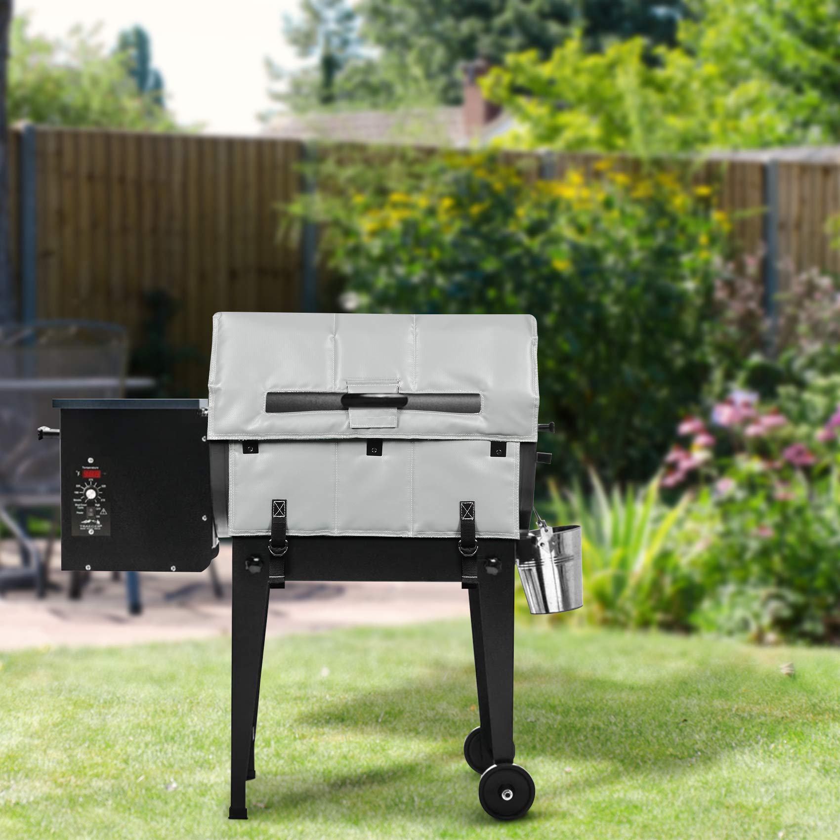 Stanbroil lifestyle backyard scene showing benefit of efficient grilling in cold weather