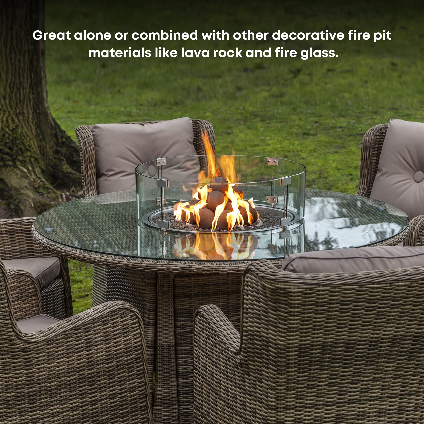 stanbroil outdoor evening setting presents low-maintenance décor and warm ambiance
