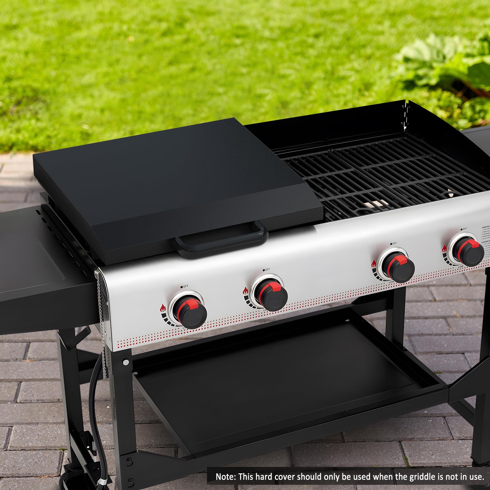 Stanbroil hood in outdoor grill setup showing durable, weather-ready benefit