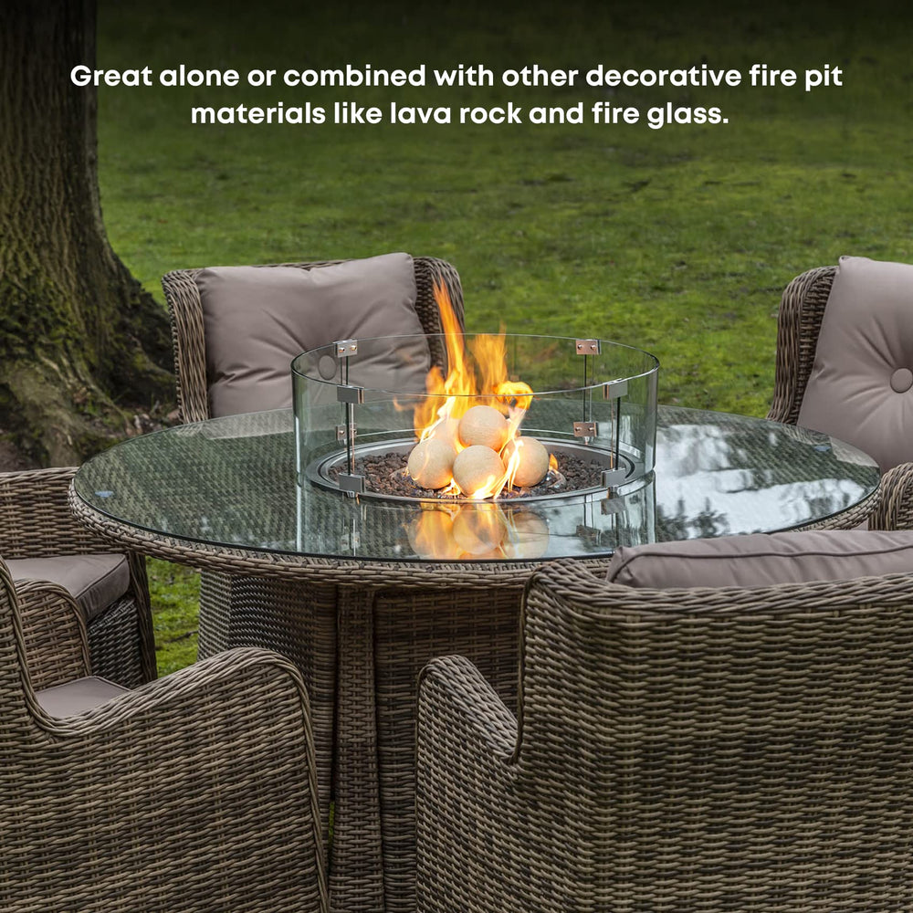 Stanbroil on patio fire bowl in outdoor lifestyle scene enhancing ambiance and low maintenance