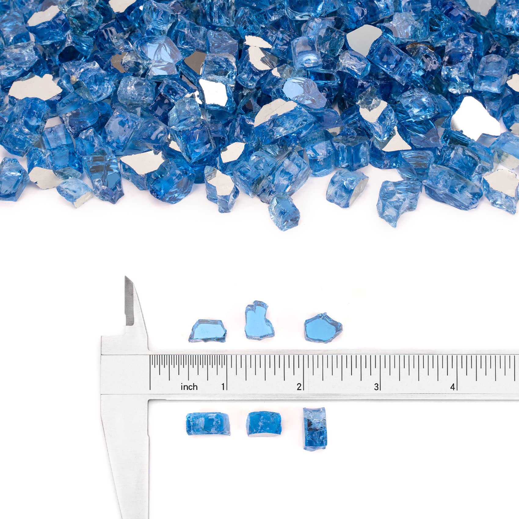 Stanbroil Pacific Blue close-up of 1/2 inch tempered beads showing consistent color and durability