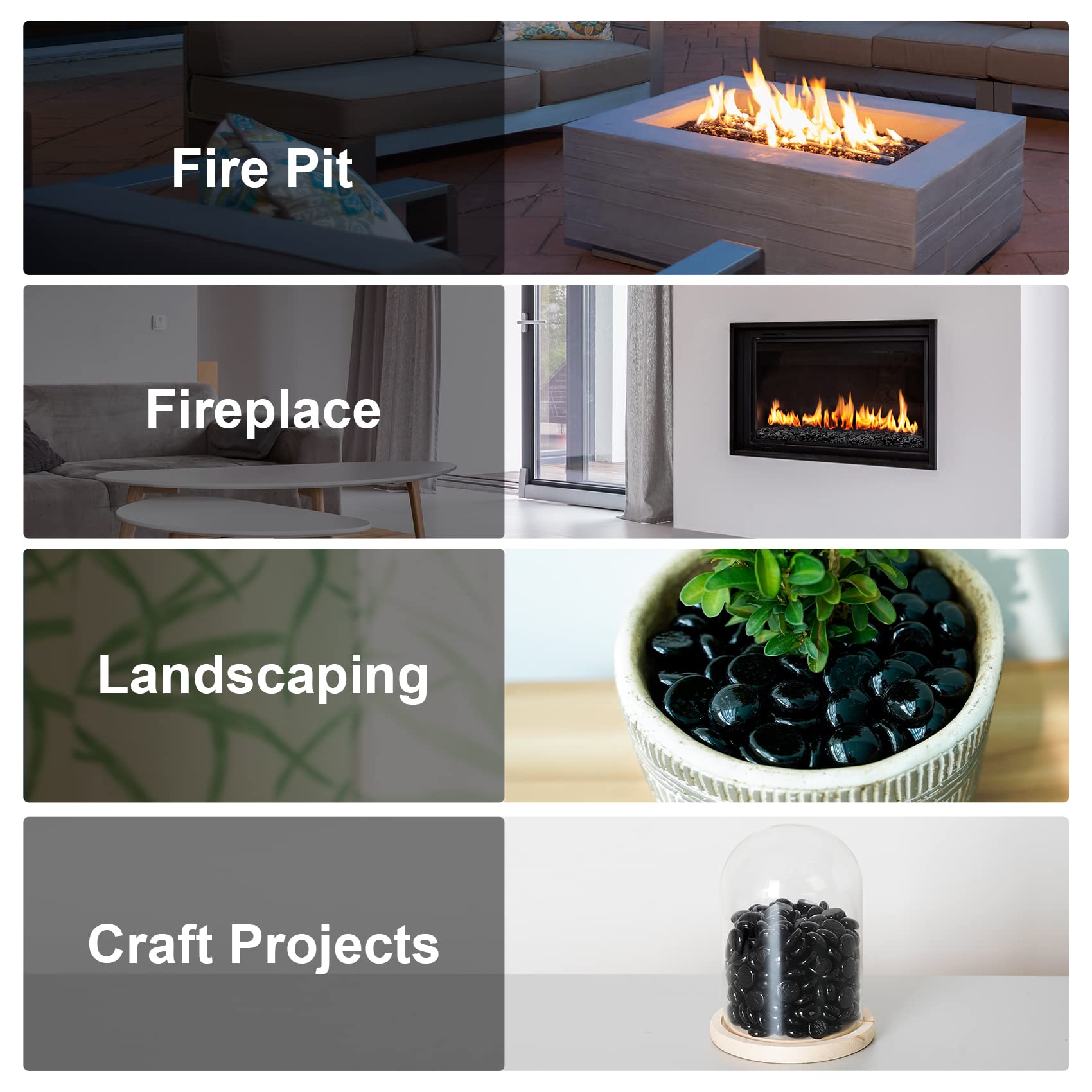 Stanbroil beads reflecting night flames to showcase enhanced sparkle and ambiance