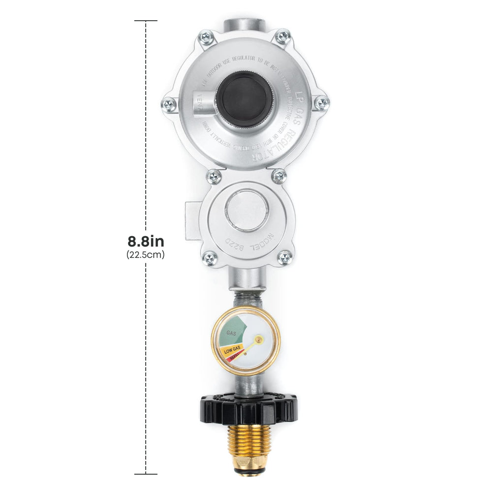 Stanbroil close-up of the gauge and three-color dial for easy pressure reading