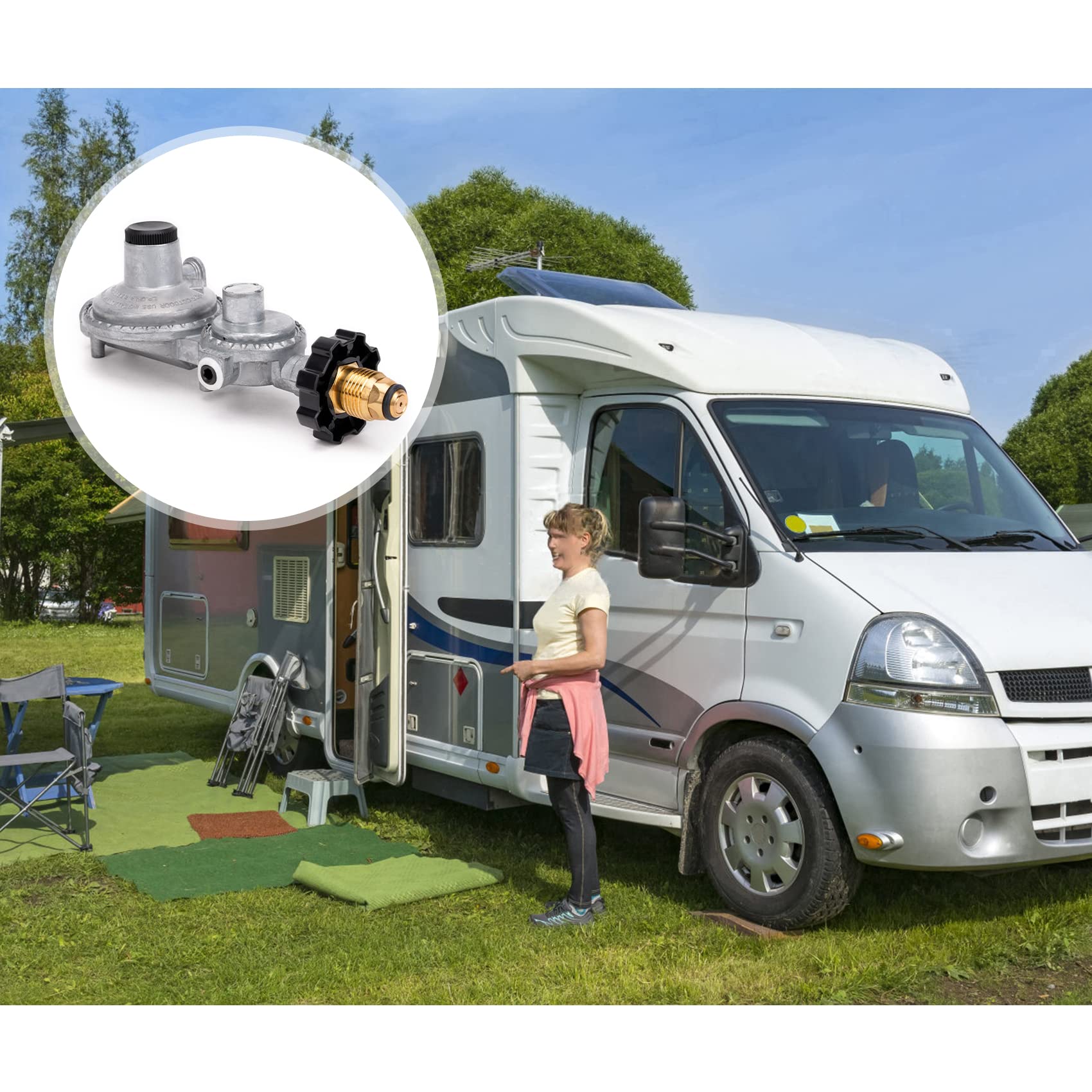 stanbroil regulator installed on RV propane system demonstrating steady delivery to appliances