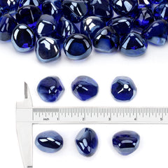 Close-up of Stanbroil diamond-cut cobalt blue glass highlighting reflective sparkle benefit