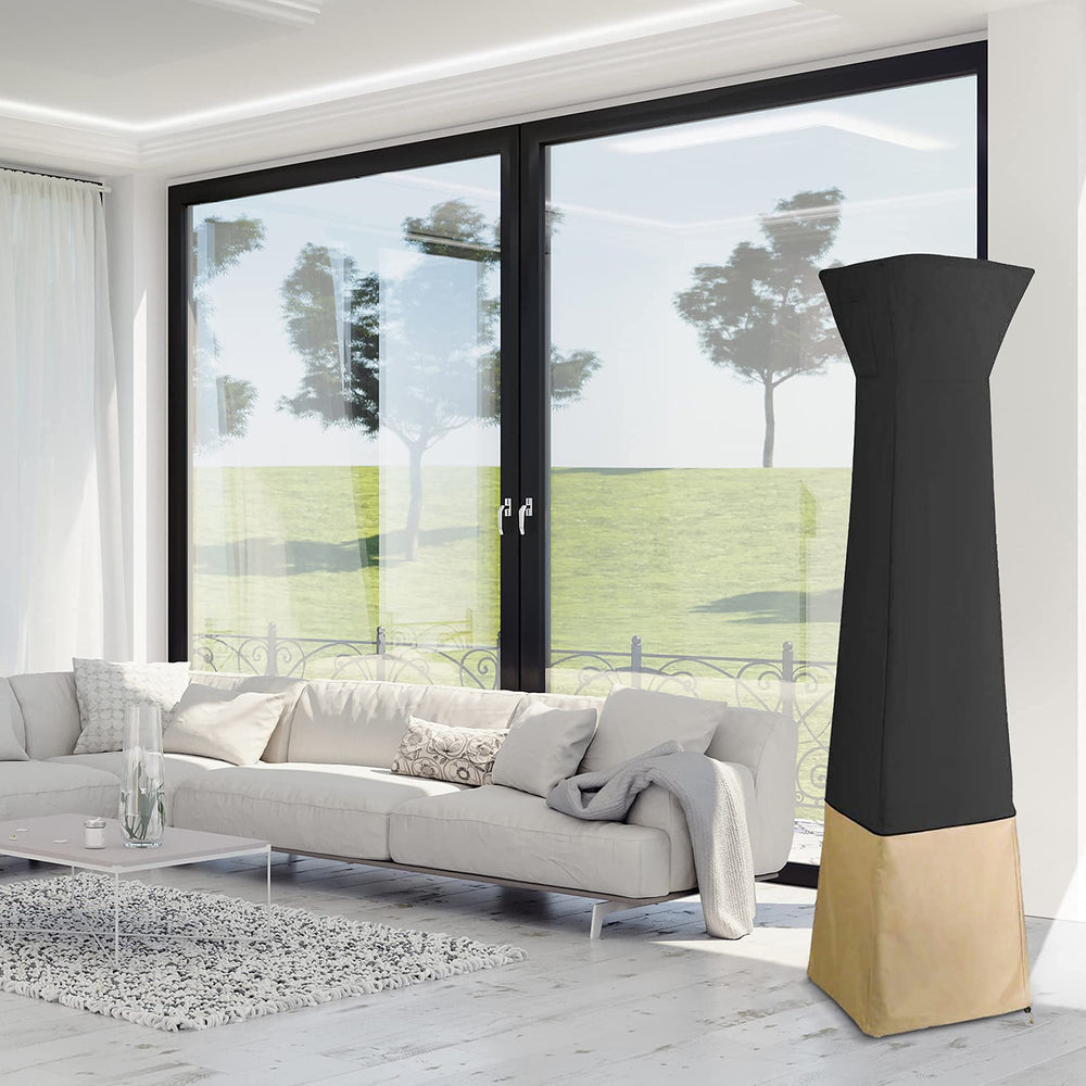 Stanbroil cover next to person showing 90 inch height scale