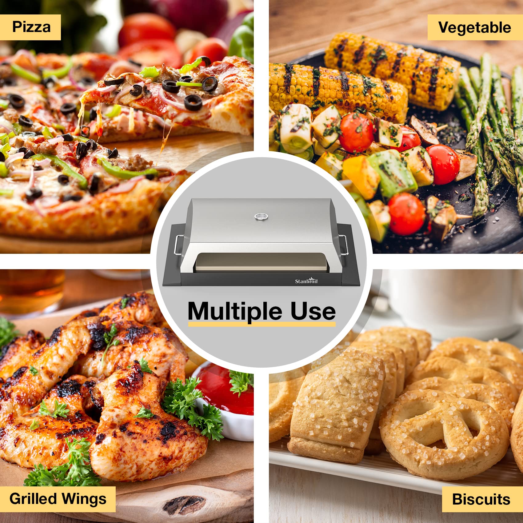 Stanbroil scale comparison with griddle tools showing size and fit advantage