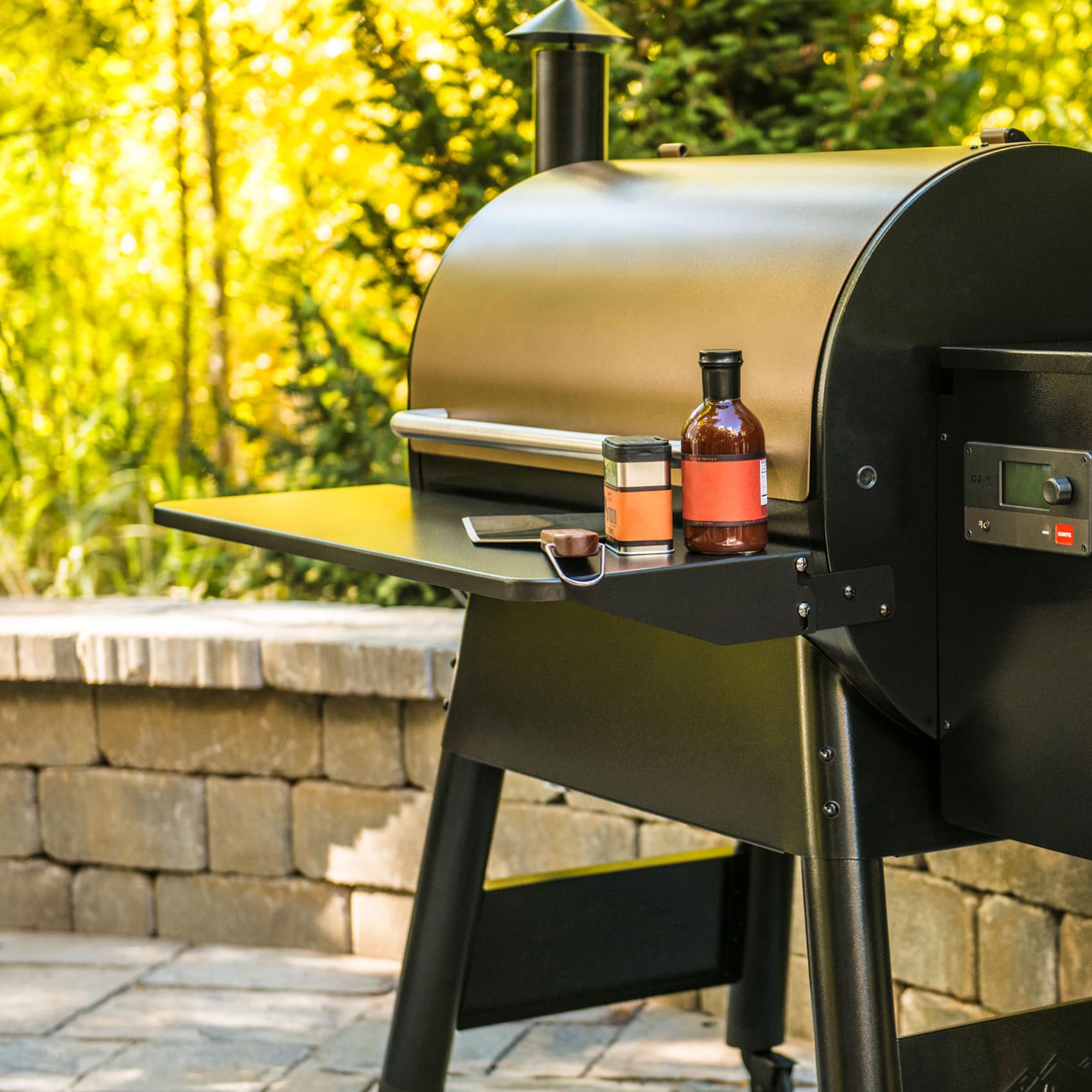 Stanbroil shelf size comparison with grill tools illustrating capacity