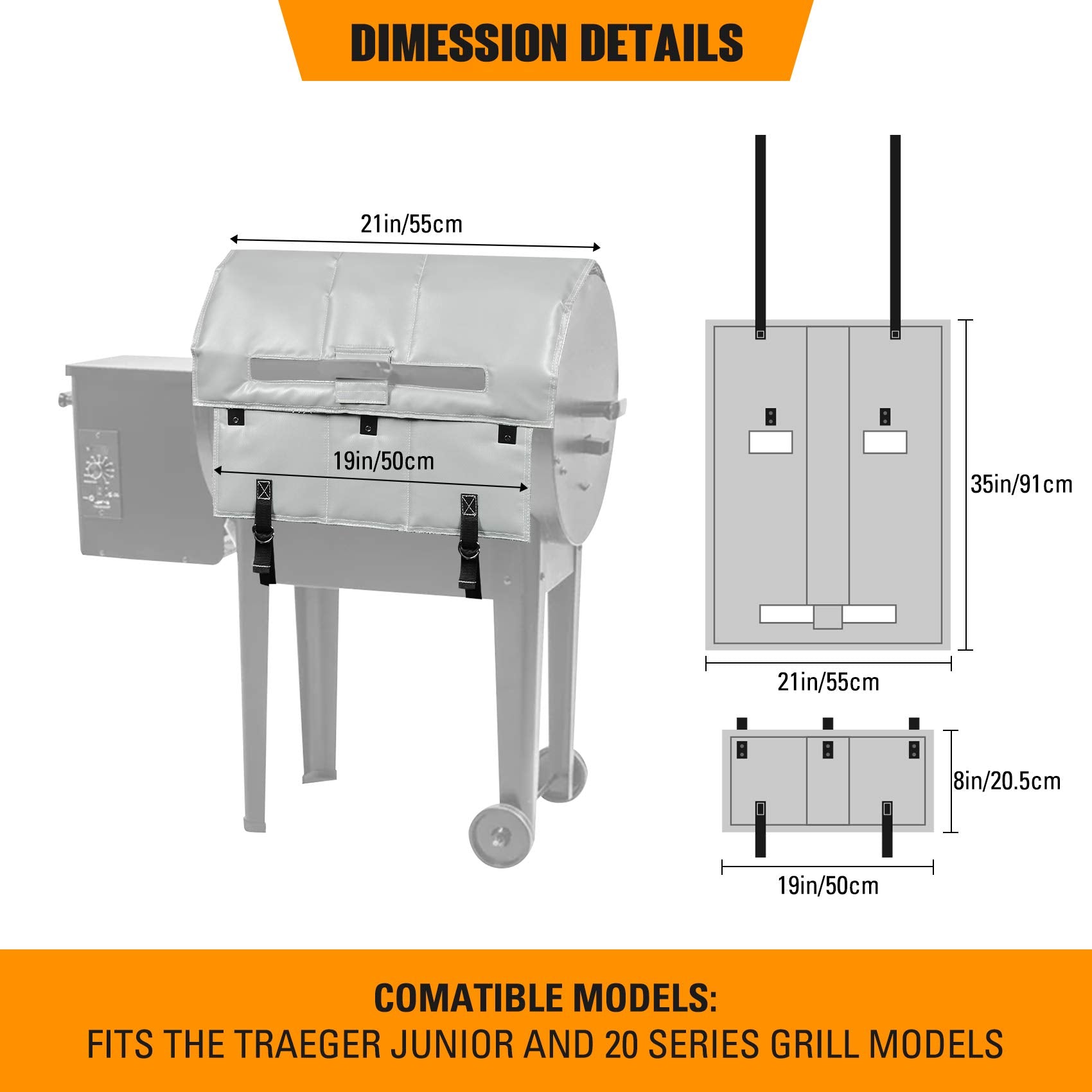 Stanbroil side profile showing full coverage on Junior 20 Series for consistent temperatures