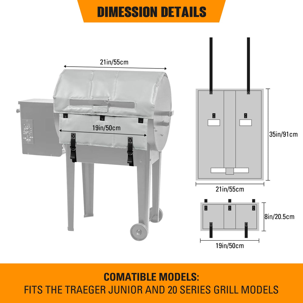 Stanbroil side profile showing full coverage on Junior 20 Series for consistent temperatures