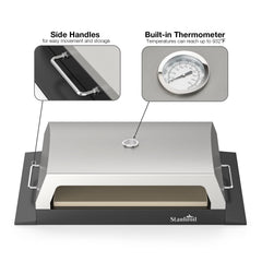 Stanbroil side profile highlighting 17-inch depth and compatibility benefit