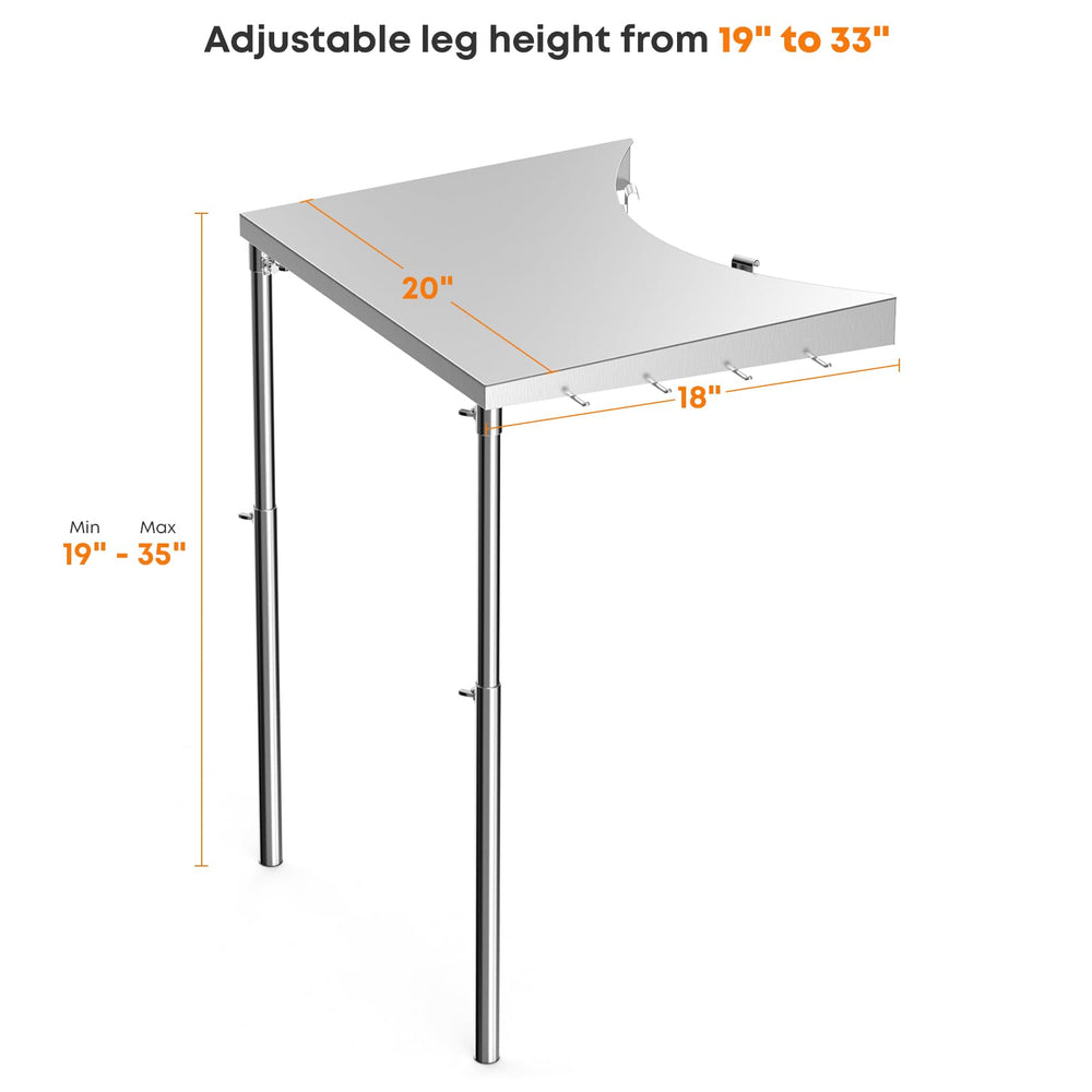 Stanbroil side table mounted on a Weber 22" kettle demonstrating secure fit and convenience