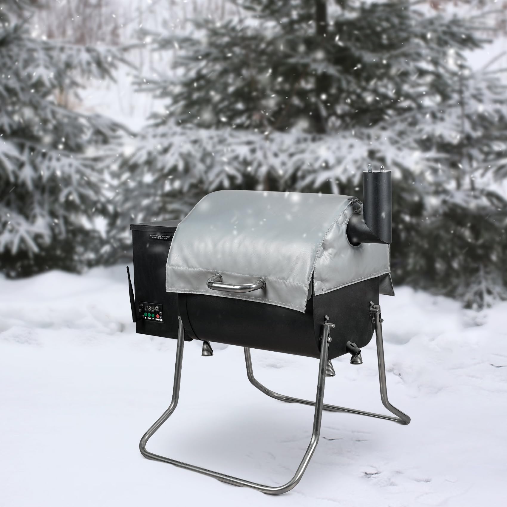 Stanbroil next to ruler for scale showing precise fit for Davy Crockett grills