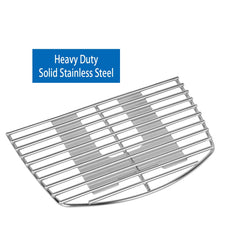 Stanbroil grates beside ruler showing 12.7 by 8.5 inch dimensions for accuracy