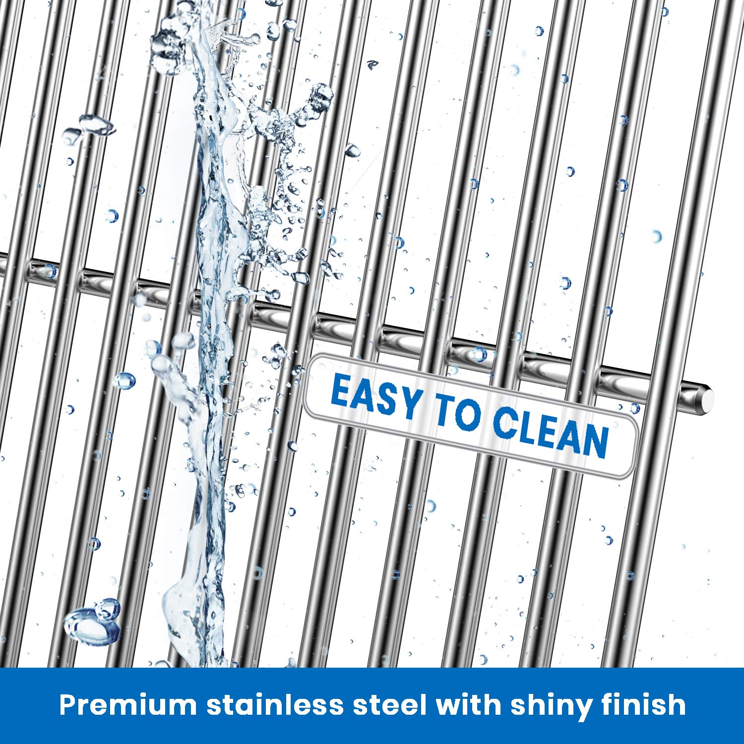 Stanbroil grates beside ruler showing 19.2 x 11.8 inch dimensions for accurate fit