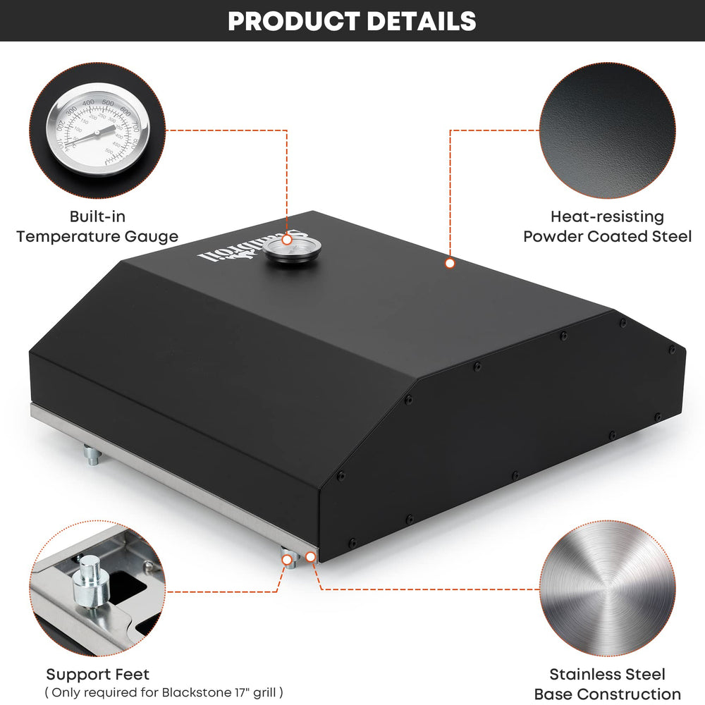 Stanbroil built-in temperature gauge detail for quick cooking control