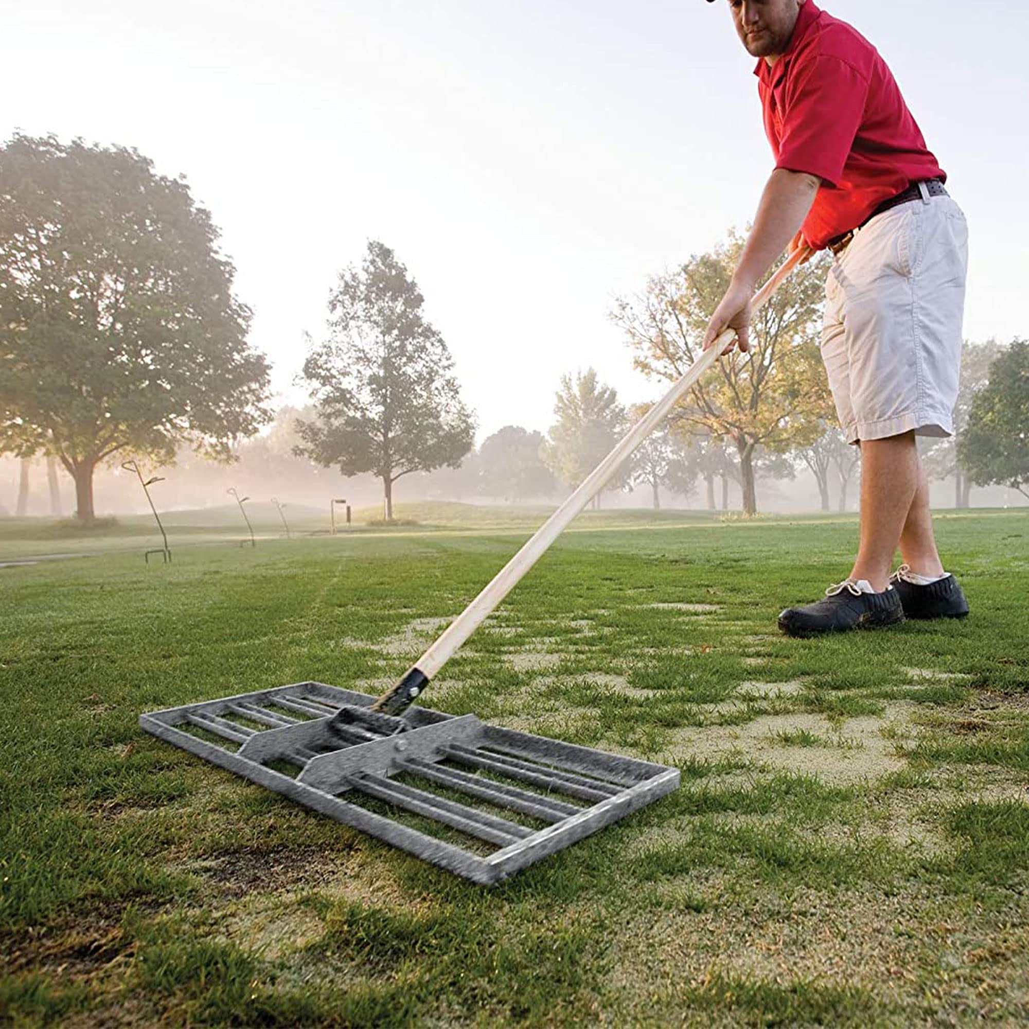 Standard Golf Levelawn Pro in use on fairway delivering faster coverage and smoother turf