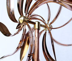 Stanwood Wind Sculpture close-up of copper willow-leaf detail highlighting fine craftsmanship